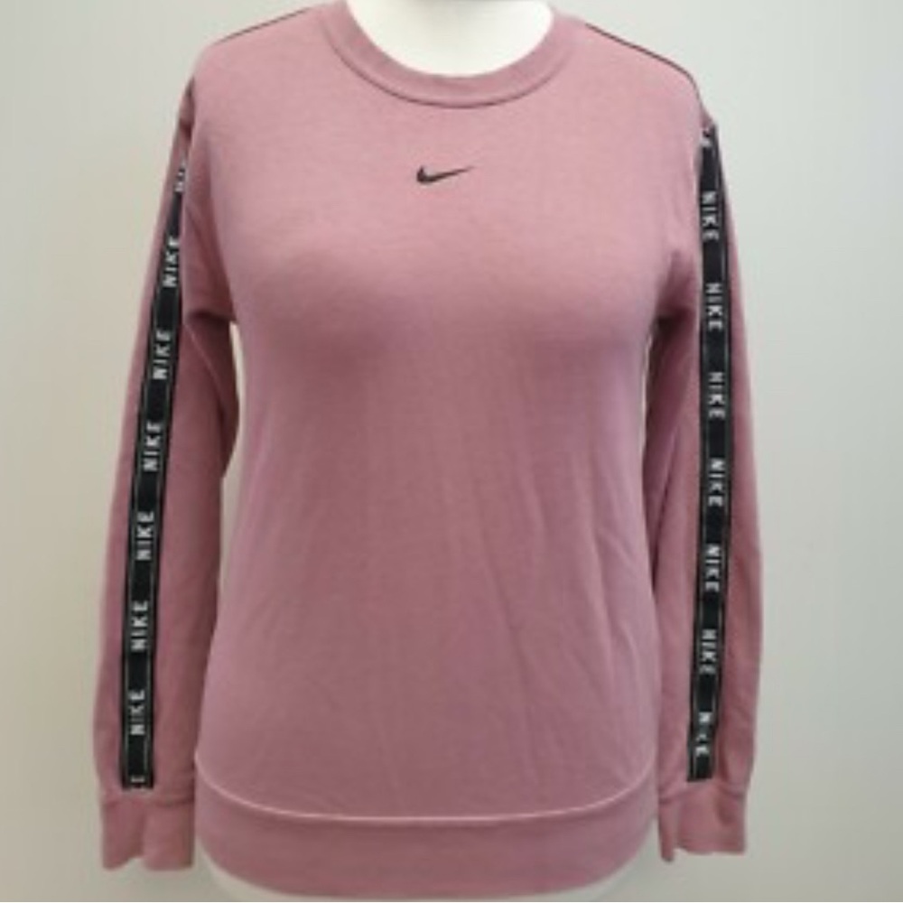 Nike Women's Pink Sweatshirt with Logo Sleeves